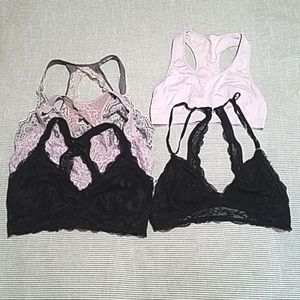 Bundle of 4 Lace Bralettes and A Sports Bra